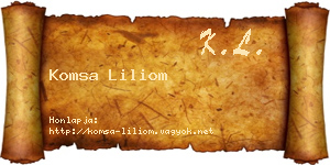 Komsa Liliom névjegykártya